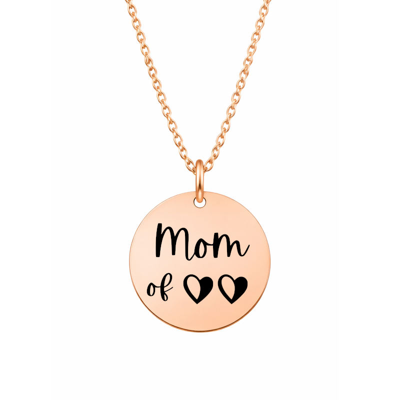 Collier maman moderne Mom of finition or rose